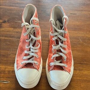 Converse Coral Lace High-Top Sneakers